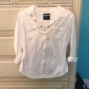 White long sleeve button down shirt